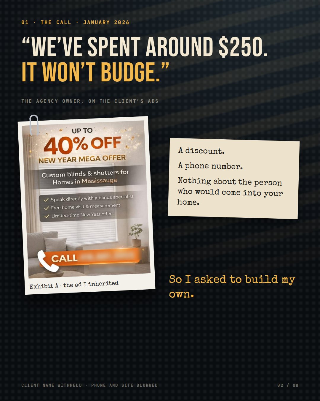 Blinds case study slide 2 of 8