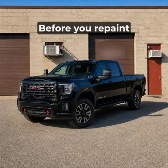 Meta ad (static) for auto care, Ontario: “Before you repaint” (the truck)
