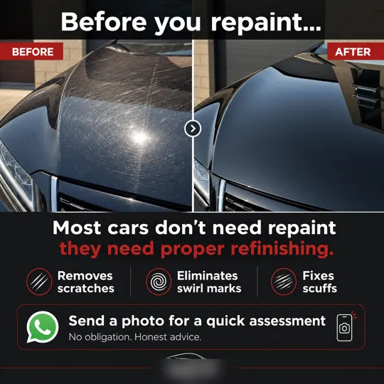 Meta ad (static) for auto care, Ontario: “Most cars don’t need repaint.”