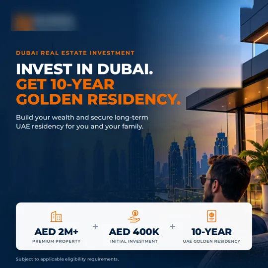 Meta ad (carousel) for business setup, Dubai → Pakistan: “Two ways to make Dubai your home.”